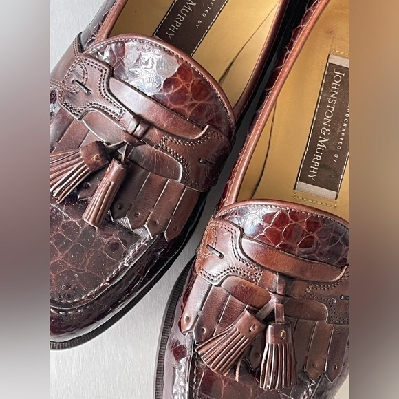 Johnston & Murphy Italian Leather Mens Dress Shoes with Tassel size 9.5 - Picture 3 of 9